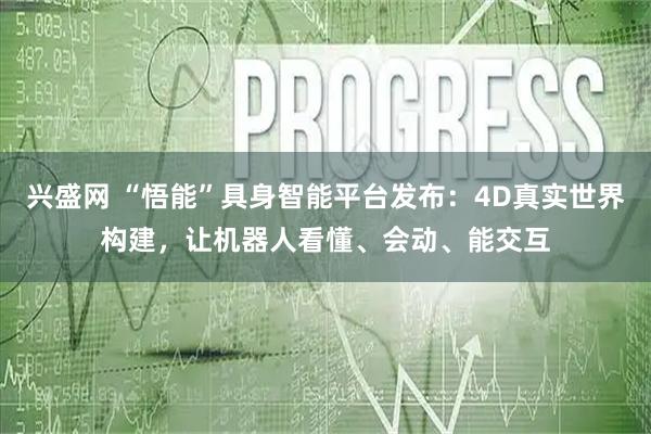 兴盛网 “悟能”具身智能平台发布：4D真实世界构建，让机器人看懂、会动、能交互