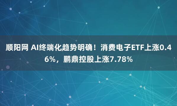 顺阳网 AI终端化趋势明确！消费电子ETF上涨0.46%，鹏鼎控股上涨7.78%